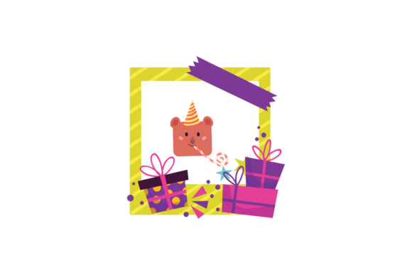 Birthday Frame Sticker Bear Animals Svg