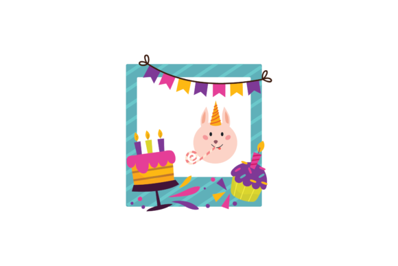 Birthday Frame Sticker Bunny Animals Svg