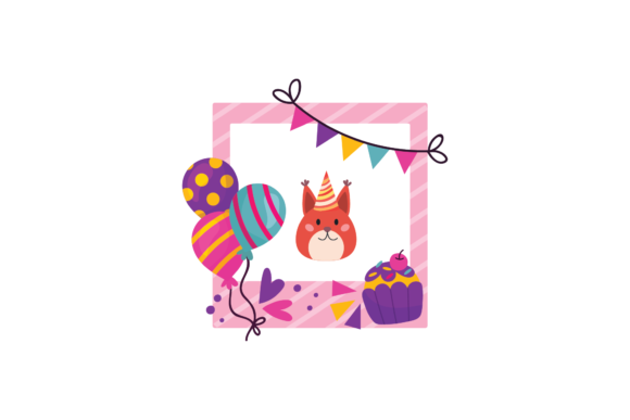 Birthday Frame Sticker Cat Animals Svg