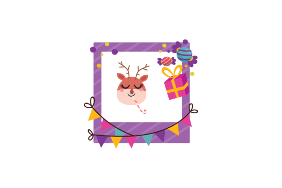 Birthday Frame Sticker Deer Animals Svg