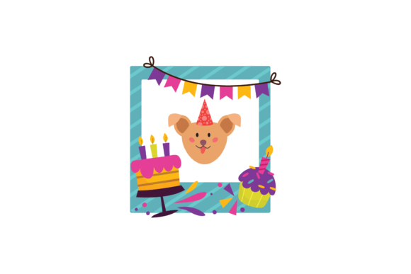 Birthday Frame Sticker Dog Animals Svg