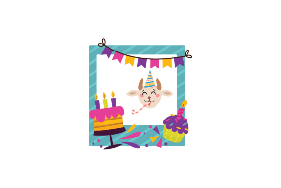 Birthday Frame Sticker Goat Animals Svg