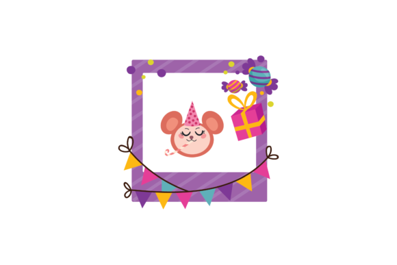 Birthday Frame Sticker Monkey Animal Svg