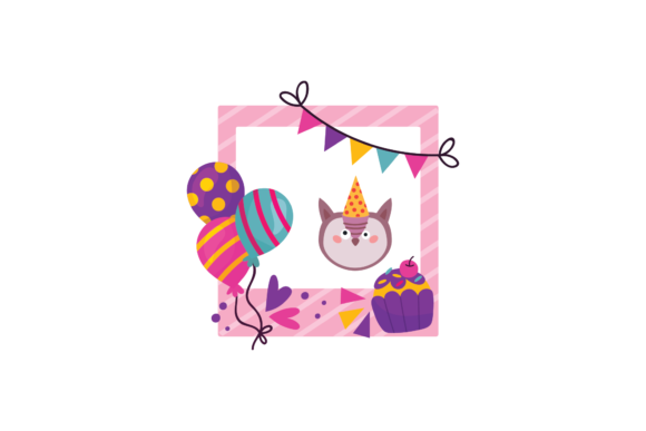 Birthday Frame Sticker Owl Animals Svg