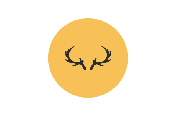 Christmas Sticker Deer Antler Design Svg