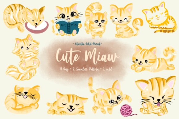 Cute Miaw Embroidery Design
