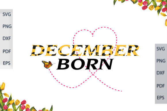 December Born in Leopard Font Gift Ideas