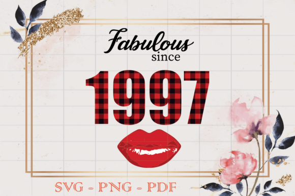 Fabulous Since 1997 Red Buffalo PlaidSVG