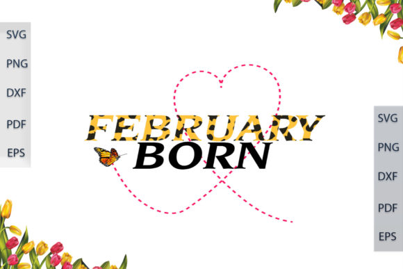 February Born in Leopard Font Gift Ideas