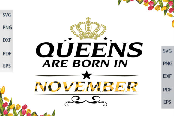 Gift for November Queens, Leopard Font